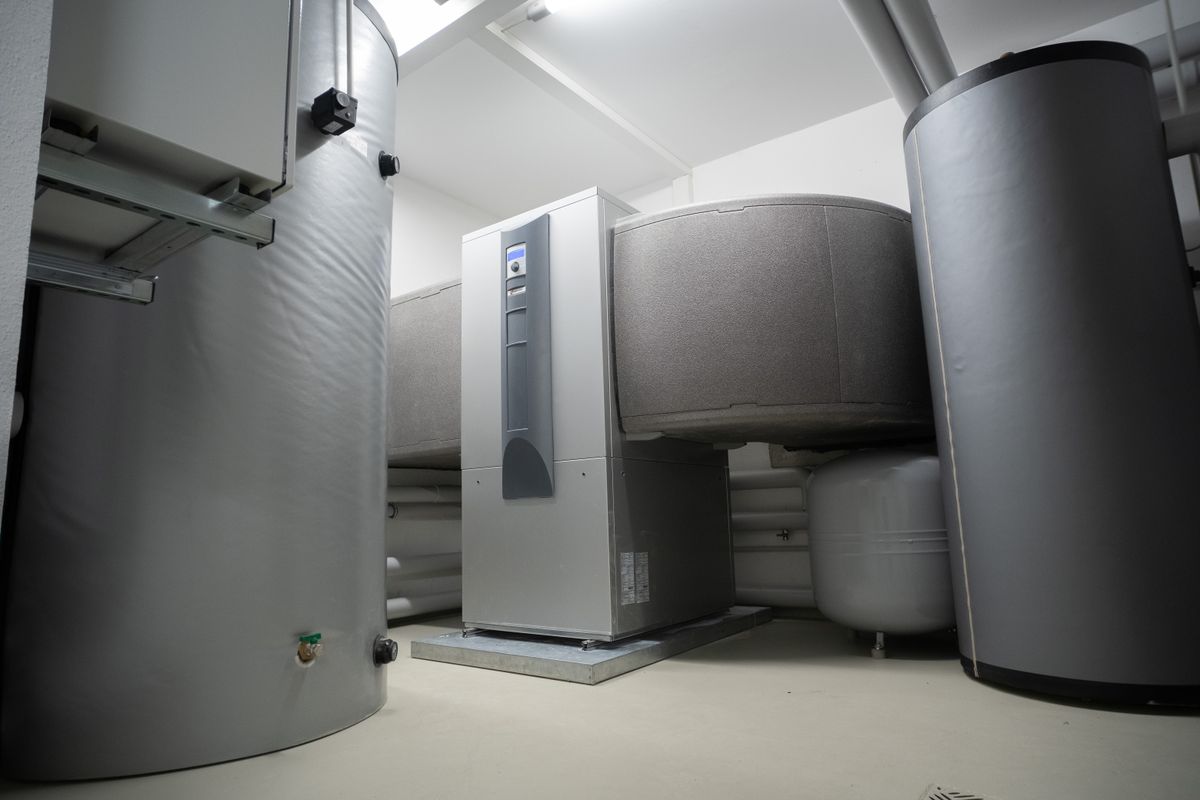 Water heater and tank systems in a mechanical room